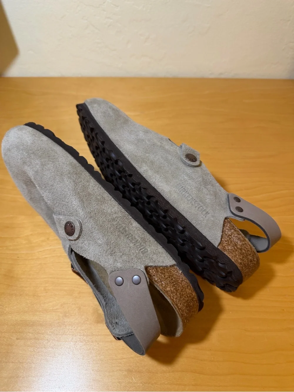 Birkenstock Tokio II Clogs Size 40 260CM Gray Suede Casual Buckle Closure